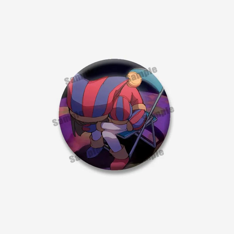 Creative Funny P-Pomni Enamel Pins Cute Cartoon Character Round Brooch DIY Backpack Jacket Collar Badge Jewelry Gifts for Fri