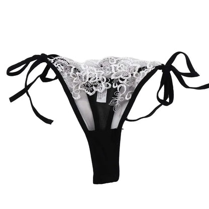 Ladies Women Embroidery Transparent Lingerie Lace Panties Underwear Panty Brief