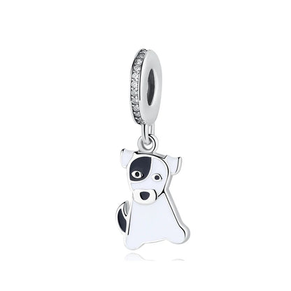 Original 925 Sterling Silver Charms Love Pets Dog Cat Paw Print Pendant Beads Fit Brand Bracelets Necklaces Women DIY Jewelry