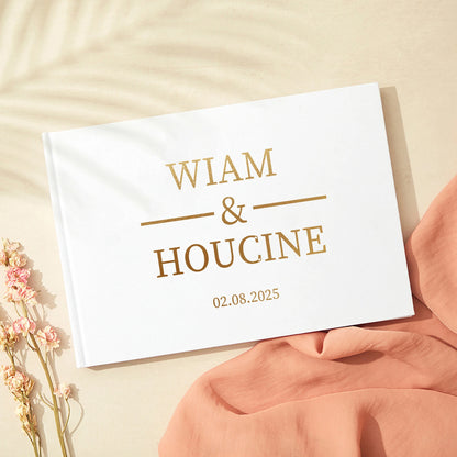 Personalized Guest Book for Wedding Noble Message Photo Album Simple Elegant Horizontal Wedding Reception Signing Book Party 
