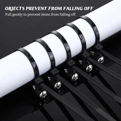 500/100PCS Screw Hole Cable Ties Reusable Fixed Nylon Cable Ties Self-locking Cord Ties Straps Fastening Loop Office Organize