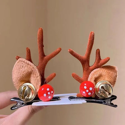 Cute1Pair Deer Antler Hair Clip Children Featival Decoration Headwear Accessories Best Friend Girls Gifts Head Hairpin Trinke