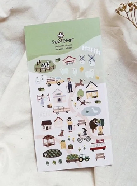 Suatelier Scrapbook Stickers Korea Stationery Junk Journal Diary Deco Sticker Scrapbooking Supplies DIY Photo Album Decoratio