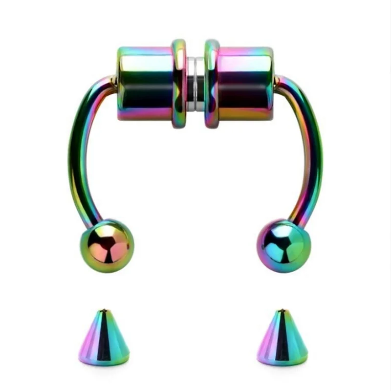 Magnetic Horseshoe Nose Rings, 316L Stainless Steel, Faux Septum Rings, Fake Piercing, Clip on, Hoop Rings, Gift for Women, G
