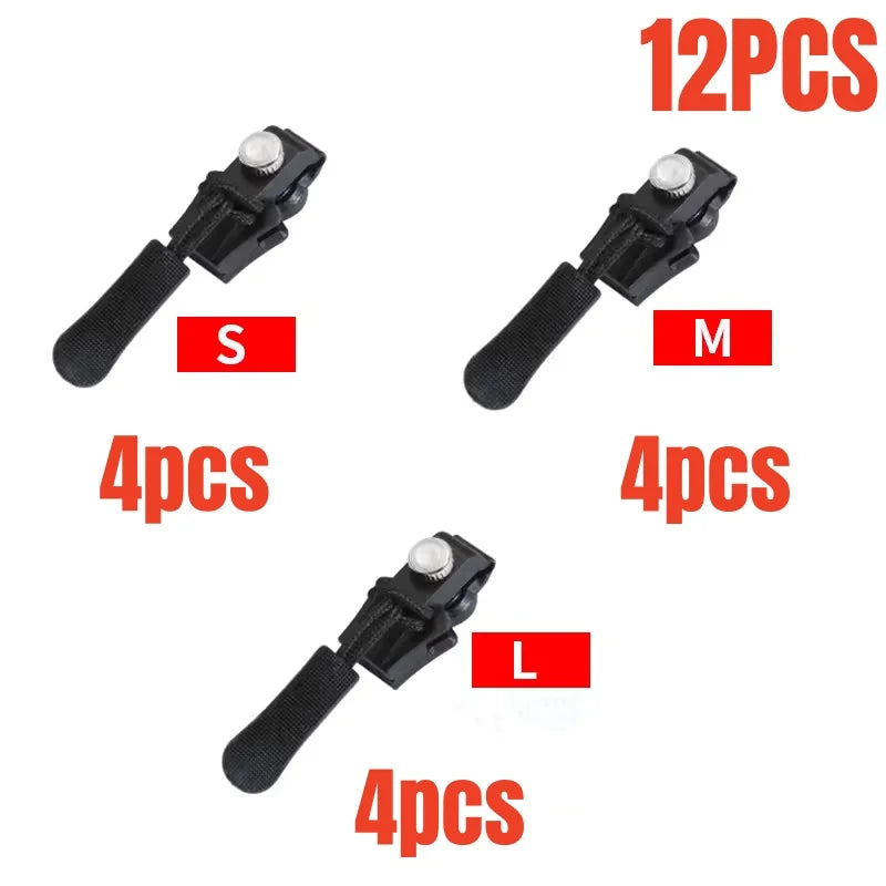 3-12Pcs Universal Zipper Repair Kit Quick Instant Detachable Zipper Head Replacement Zipper Slider Pull Jacket Bags Coat DIY 