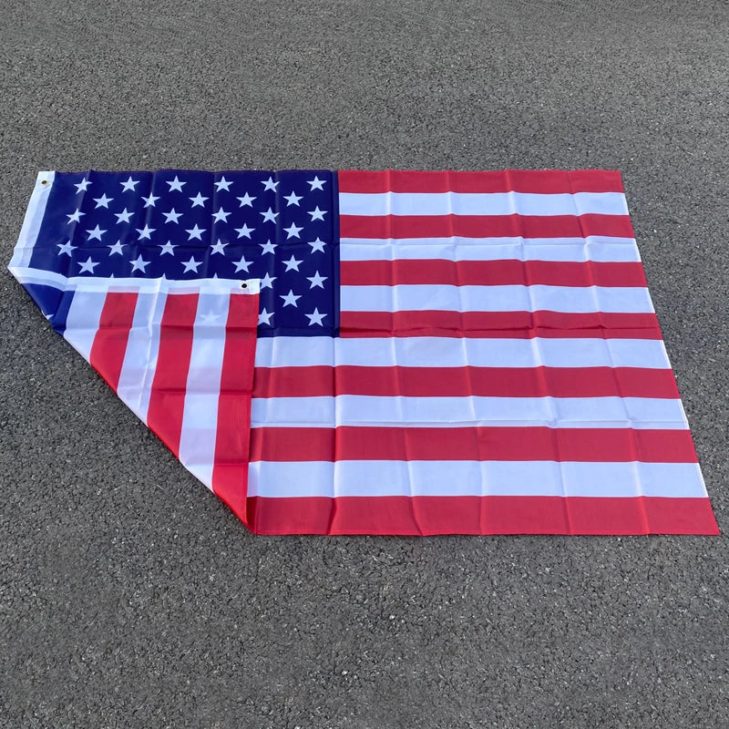 Aerxemrbrae 60*90cm 150x90cm US Banner Double Sided Printed Polyester American Flag Grommets USA Flag