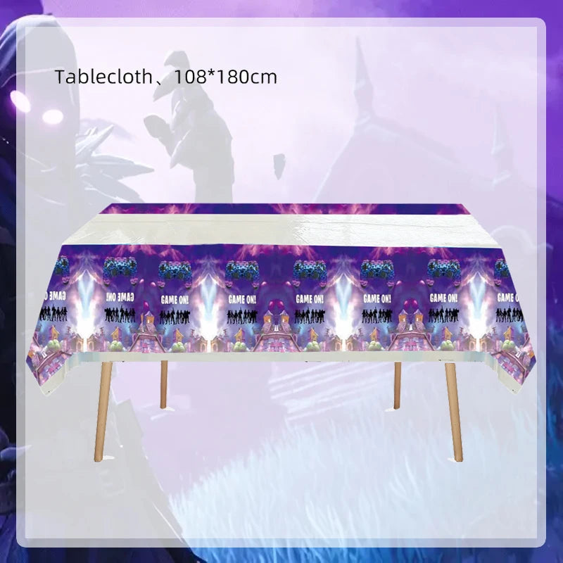 Video Game Fortnitions Birthday Party Decoration Cartoon Alpaca Llama Plate Tablecloth Baby Shower Kids Favors Party Supplies