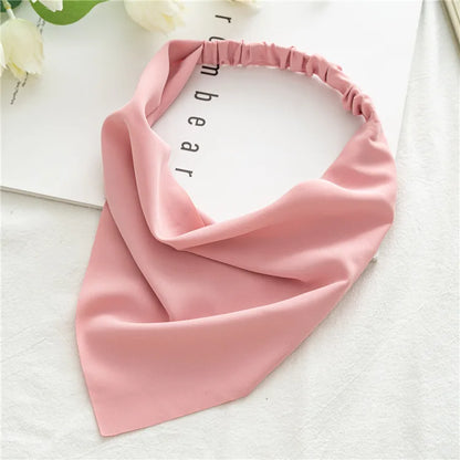 2022 Summer Vintage Print Flower Beach Bandana Hair Scarf Fashion Elastic Rubber Headbands for Women Girl Hair Accessories - 