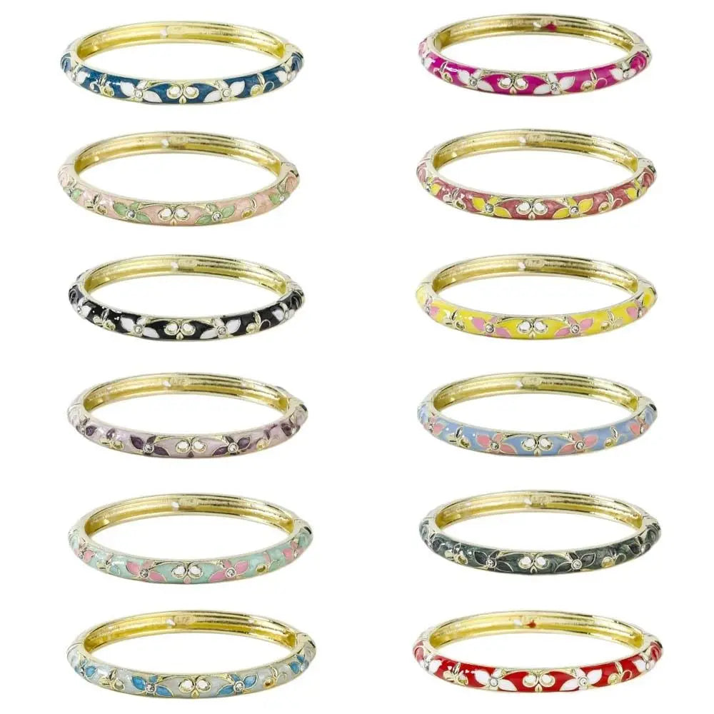Enamel Vintage Cloisonne Bangle Floral Chinese Chinese Flower Bangle Vintage Ethnic Women's Hand Bracelet Gifts for Women Gir