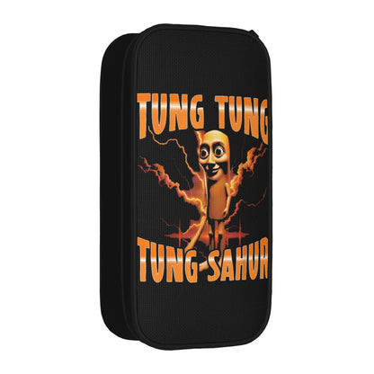 Triple T 67 Meme Tung Tung Tung Sahur Speed Face Pencil Case Pencilcases Pen Box Big Capacity Bag Zipper Stationery
