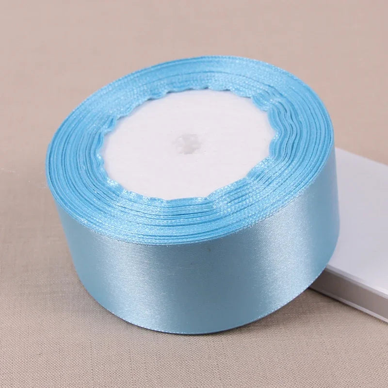 6mm 10mm 15mm 20mm 25mm 40mm 50mm Sky Blue Satin Ribbons Christmas Wedding Party Decoration Gift Wrapping Light Blue Ribbons