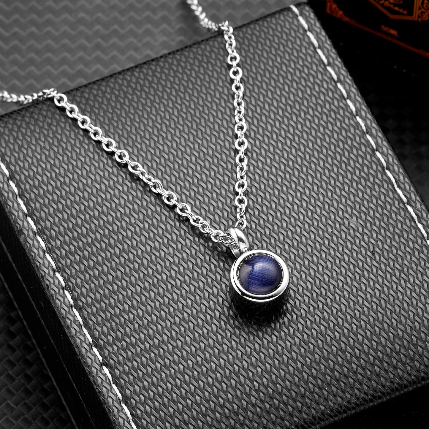 Stainless Steel Birthstone Pendant Necklace - Cremation Ashes Jewelry with Colorful Gemstones, Keepsake Memorial for Human As