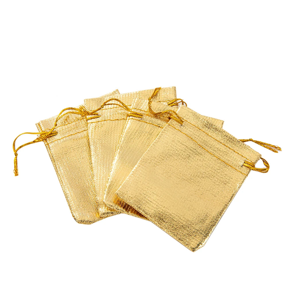 50Pcs Sheer Organza Gift Drawstring With Jewelry Pouches Display Packaging Christmas Candy Wedding Party Festival Gauze Bags
