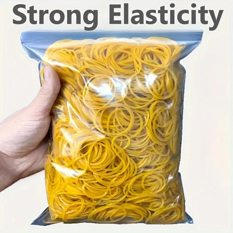 High elastic yellow rubber band - set of 100/300/666 pieces, with a diameter of 38 millimeters, durable natural rubber, suita