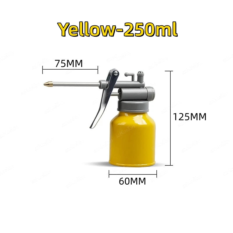 250ml Oil Can Spout Thumb Pump Oiler Oil Can Pot Lubrication Oil High Pressure Nozzle Pump Oiler Grease for Car Repair Tools 