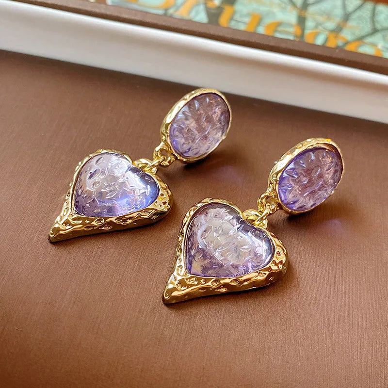 Vintage Red Resin Women's Earrings Stud Earrings Luxury large Geometric Oval earrings Party Wedding Ear Jewelry - style7
