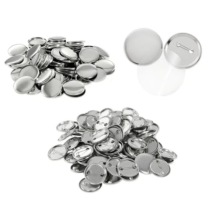 100Set Blank Badge Pin Button Maker Making Parts Supplies 25mm 32mm 37mm 44mm 58mm DIY Button Making for Punch Press Machine