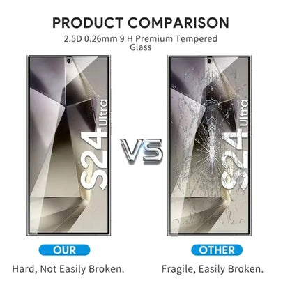 NNBILI 4PCS Full Cover Tempered Glass For Samsung Galaxy S24 S25 S26 Ultra S26 Fingerprint Screen Protector Protective HD Gla
