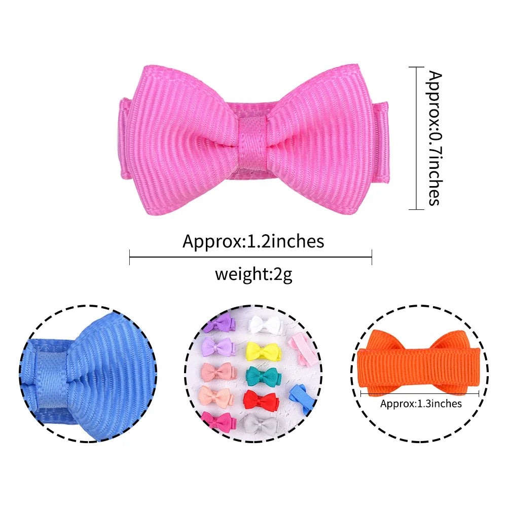 1.2 Inches Solid Colors Mini Hair Bows With Clip For Kids Girls Hairgrips Ribbon Covered Safety Bows Headwear Hair Accessorie