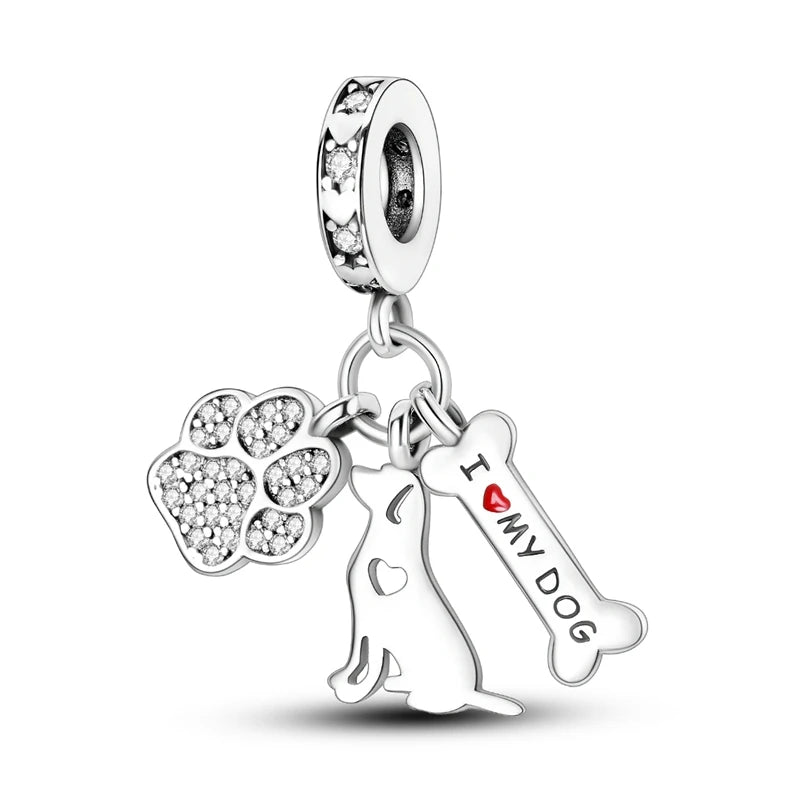 925 Sterling Silver Charms Beads Pendant Tree of Life Dog Elephant Love Heart Charm Fit Original Bracelet DIY Women Jewelry G