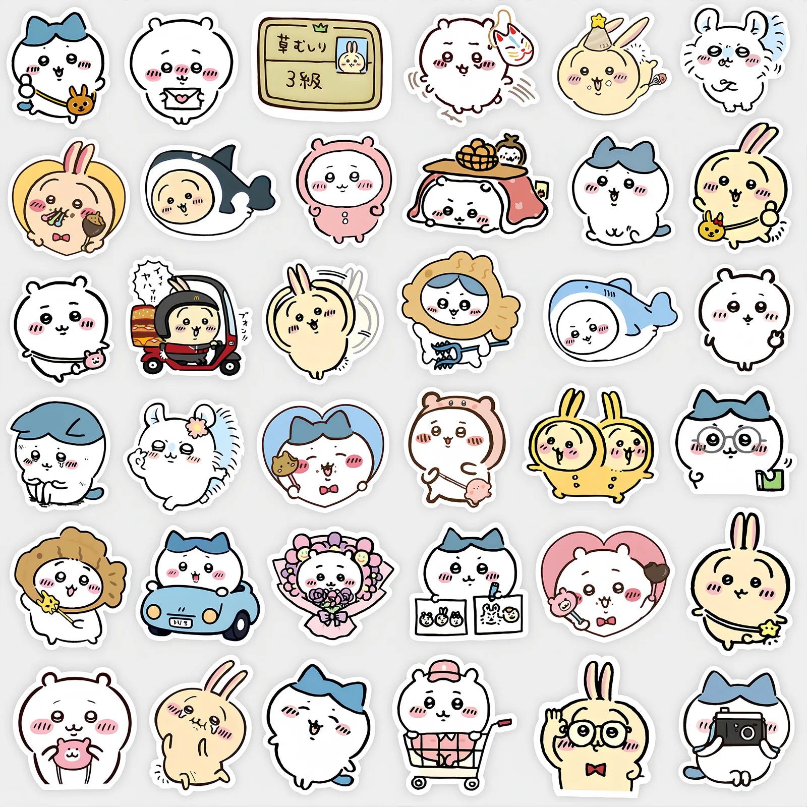 100pcs Kawaii Jiikawa Cartoon Stickers Decorative Desk Laptop Scrapbook Luggage Stationery Cute Graffiti Sticker for Kids Gif