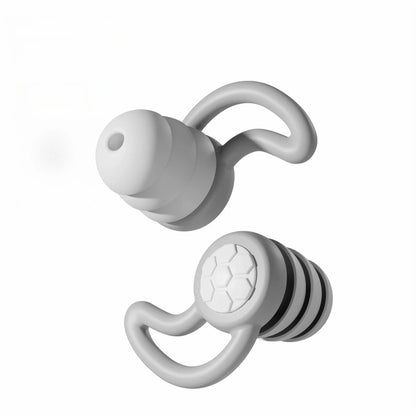Silicone Noise Cancelling Earplugs Noise Filter Sleep Swimming Waterproof Three Layer Mute Earplugs - gray