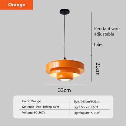 Medieval Retro LED Ceiling Chandelier Orange Pendant Lamp Dining Room Restaurant Home Decor Lighting for Cafe Bar Hanging Lig