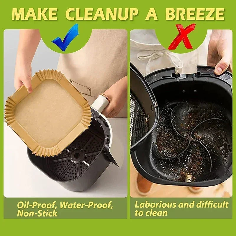 Cooking Paper Air Fryer Disposable Paper Square Round Baking Barbecue Plate NonStick Mat Kitchen Oven Oil Absorbing Paper Too
