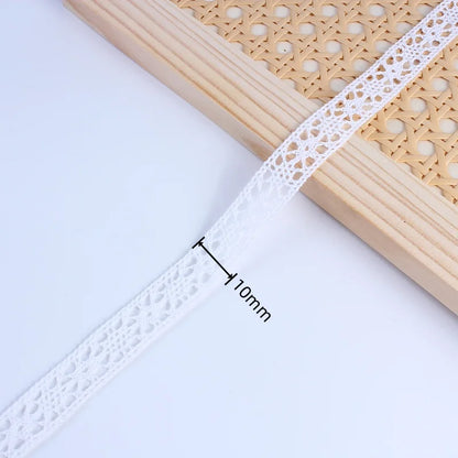 5Yards/Lot White Cotton Embroidered Lace Net Ribbons Fabric Trim DIY Sewing Handmade Craft Materials