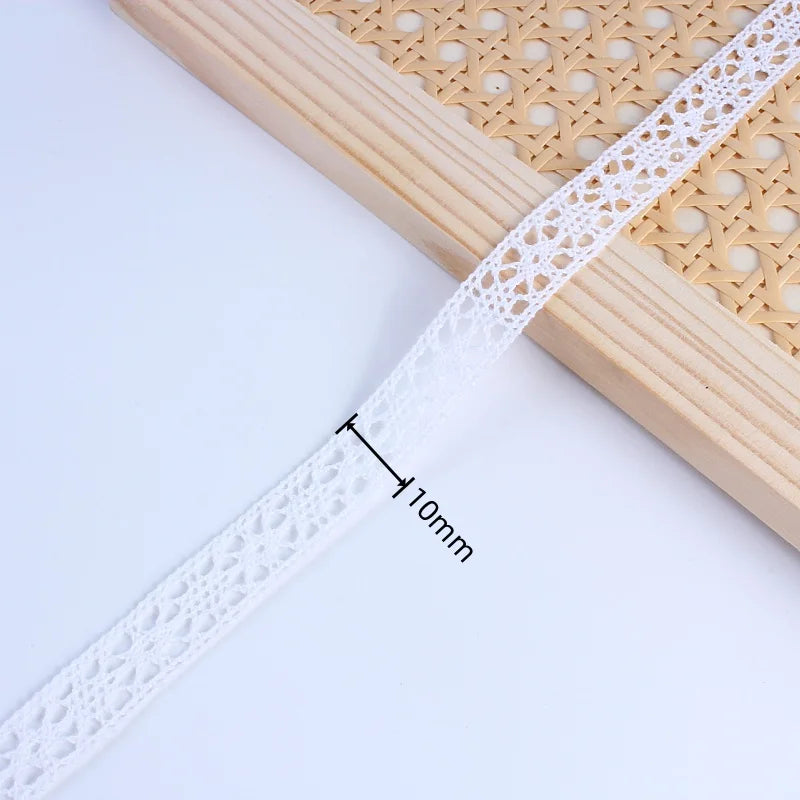 5Yards/Lot White Cotton Embroidered Lace Net Ribbons Fabric Trim DIY Sewing Handmade Craft Materials - 7