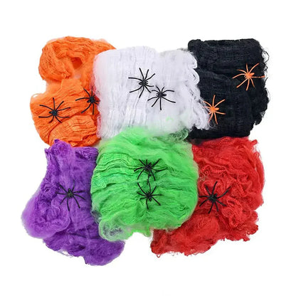 Halloween Decoration Spider Web,Artificial Spider Web,Stretchy Cobweb With Spider,Horror Gothic Haunted House Home Decor