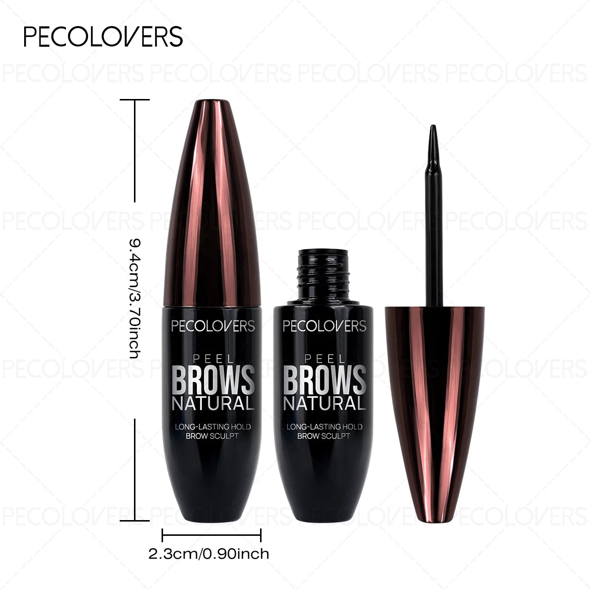 1Pc Pecolover Tattoo Eyebrow Gel, Waterproof, Semi-Permanent, Long-Lasting, Black Brown, Sweatproof, Film Forming, Tearing Of