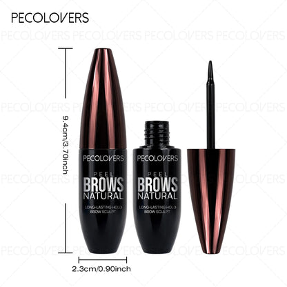 1Pc Pecolover Tattoo Eyebrow Gel, Waterproof, Semi-Permanent, Long-Lasting, Black Brown, Sweatproof, Film Forming, Tearing Of