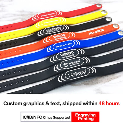 RFID IC ID Silicone Wristband Fudan F08 S50 M1 13.56MHz / TK4100 Chip 125KHz Waterproof Wrist Tag for Swimming & Foot Spa 20P