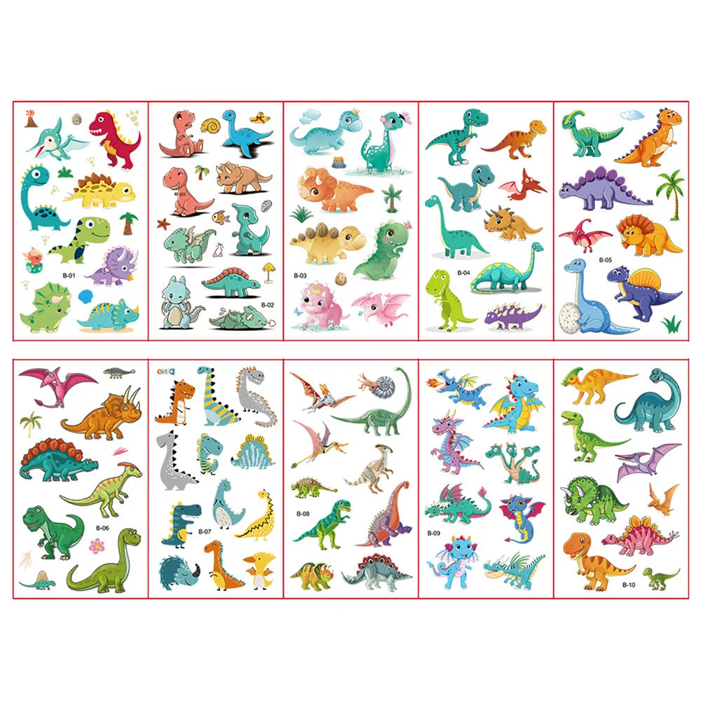 10 Sheets/Pack Kids Cartoon Unicorn Tattoo Sticker for Children's Arm Hands Body Cute Temporary Fake Tatoo - style 7