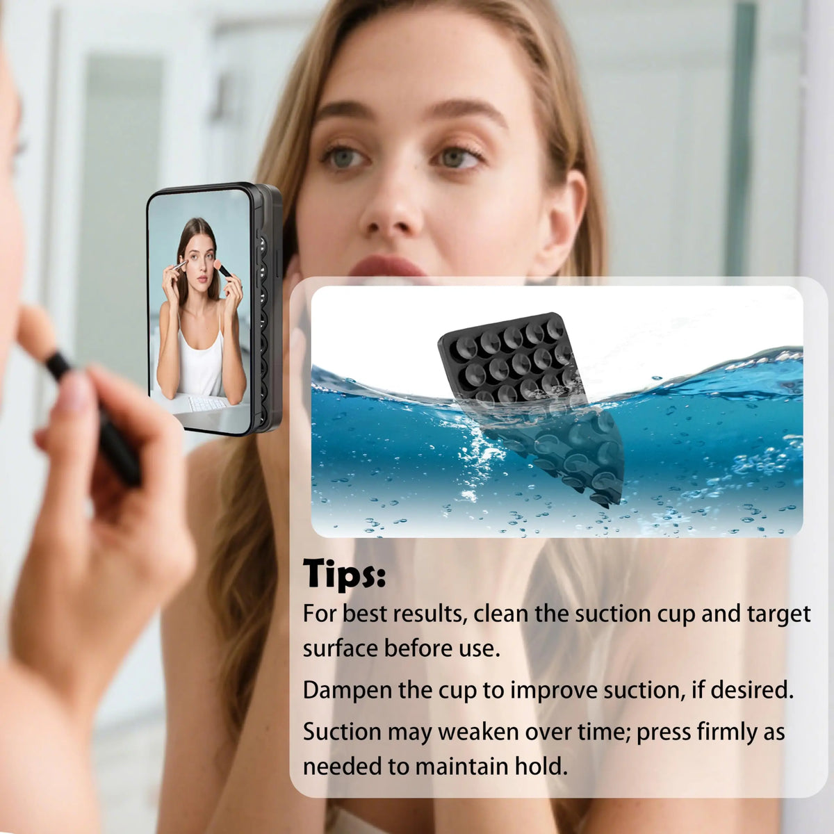 Silicone Suction Cup Phone Holde Multifunctional Fixed Anti-slip Mobile Fixture Double Sided Detachable Phone Rubber Sucker P
