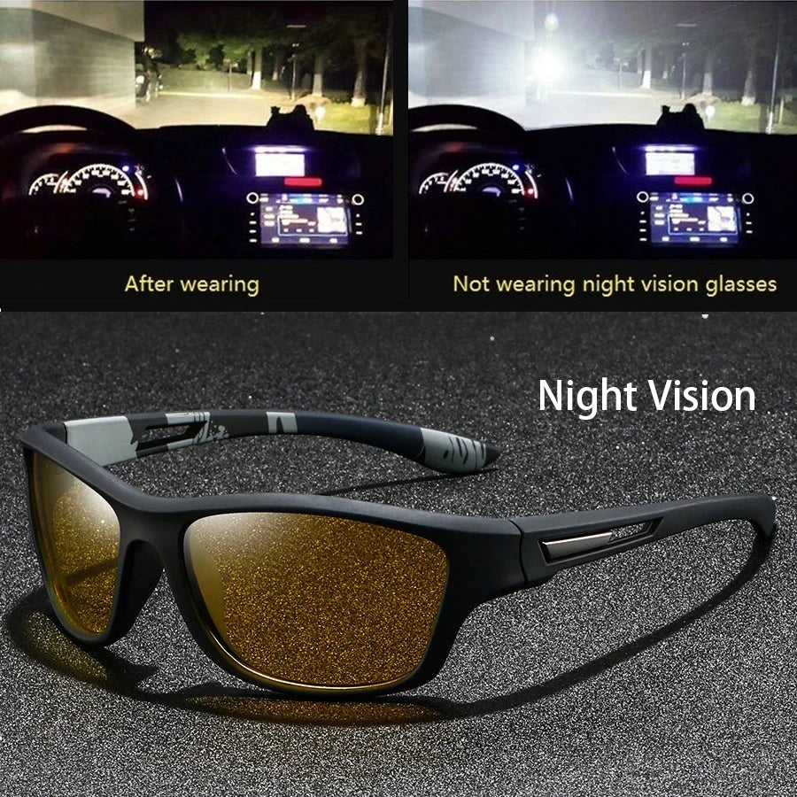 Fashion Vintage Square Frame Unisex Night Vision Glasses Reduce Visual Fatigue Lenses Anti-Glare Anti-Reflective Eyewear - F5