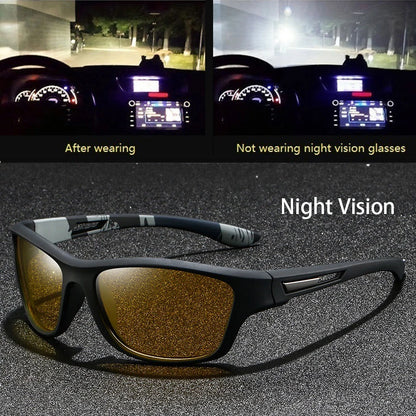 Fashion Vintage Square Frame Unisex Night Vision Glasses Reduce Visual Fatigue Lenses Anti-Glare Anti-Reflective Eyewear - F5