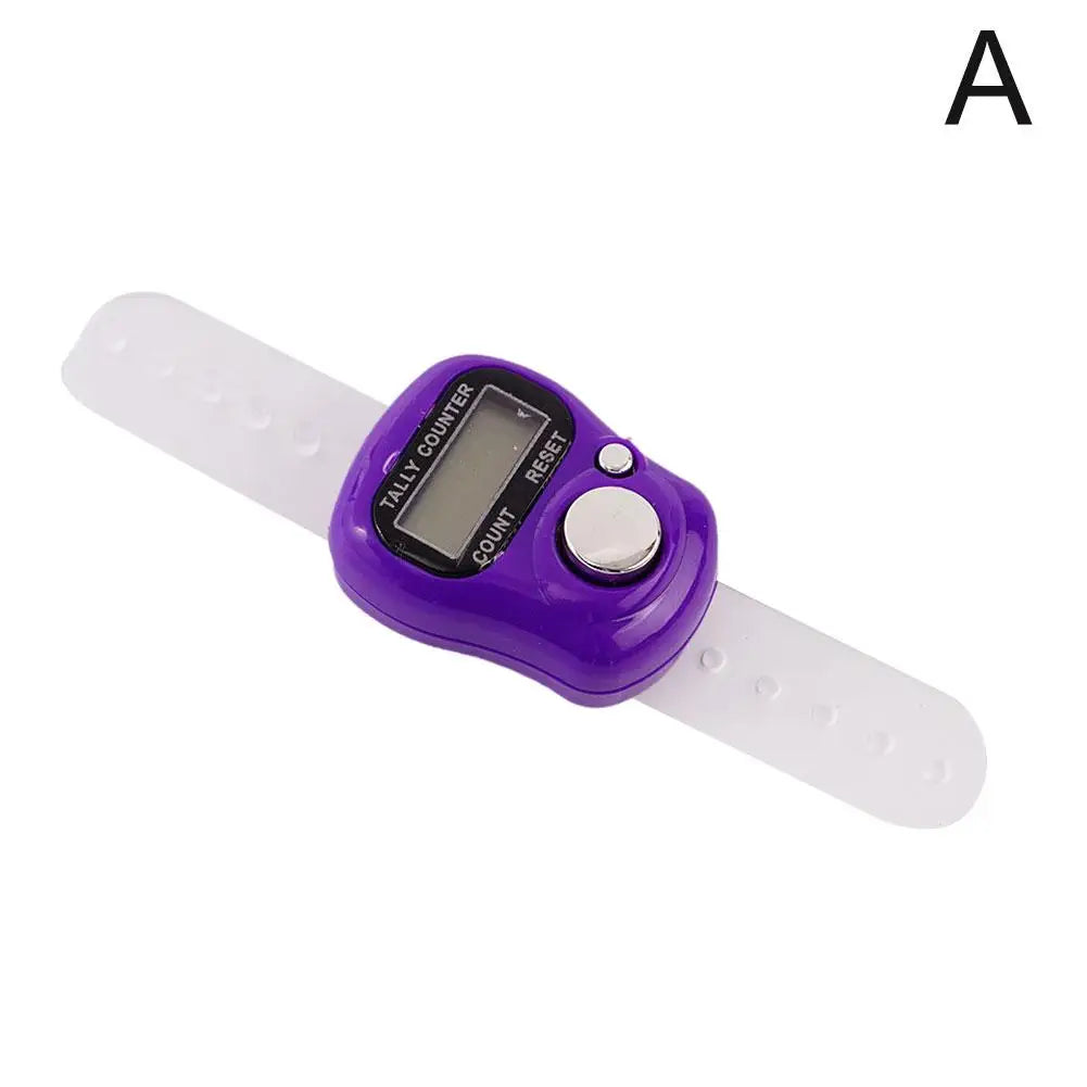 Mini Electronic Finger Counter Hand Tally Clicker Counter Ring Digital Counters Knitting Row Counter New - A