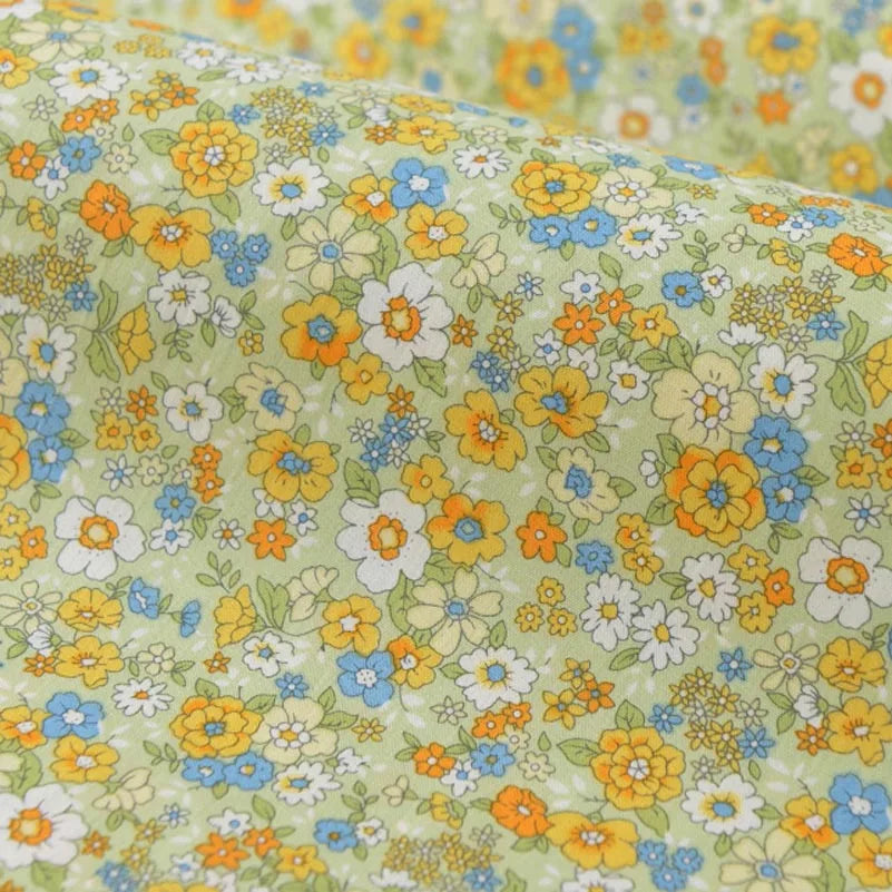 Floral Fabric Flower Cotton Printed Poplin Quilting Clothes Patchwork Muslin Sewing Accessories - J018