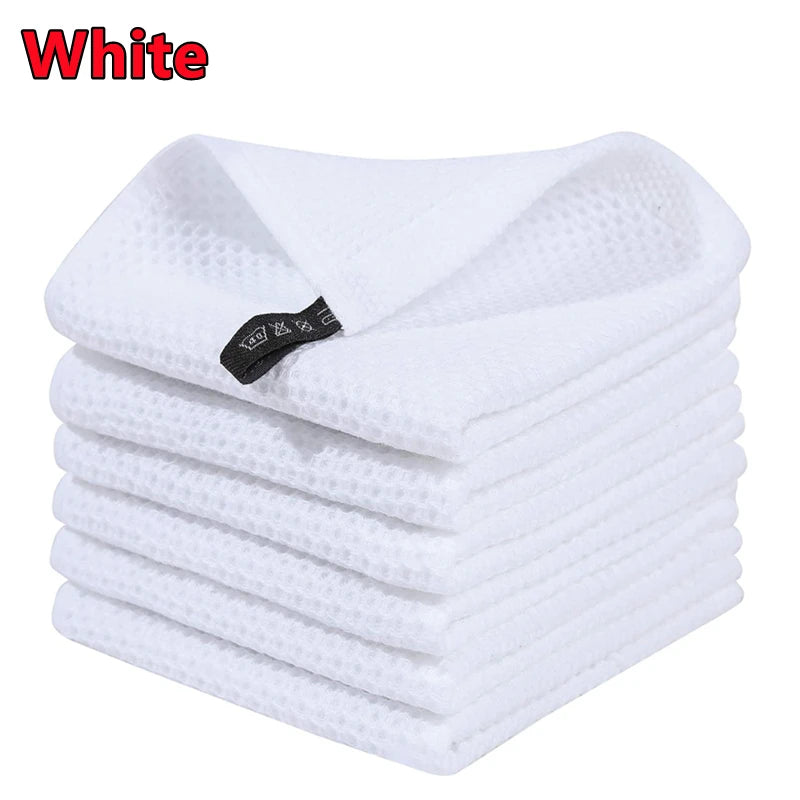 New 100% Cotton Dishcloth Ultra Soft Absorbent Kitchen Towel Household Cleaning Cloth Kitchen Tools Gadgets Wash Cloth Dish R