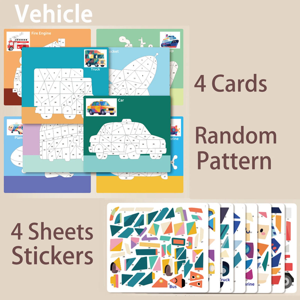 4 Patterns Enlightenment Puzzle Cognitive Early Education Scene Sticker Book Focus Cultivation Quiet Sticker Book Creative Ad