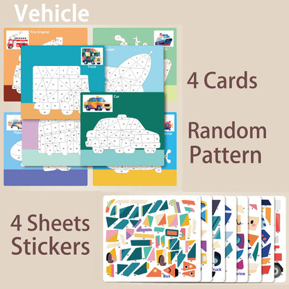 4 Patterns Enlightenment Puzzle Cognitive Early Education Scene Sticker Book Focus Cultivation Quiet Sticker Book Creative Ad