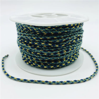 5yards/Lot 2.5mm Gold Line 100% Cotton Cord Rope Chinese Knot Macrame Cord Rope For Jewelry Making For Shamballa Bracelet - 0