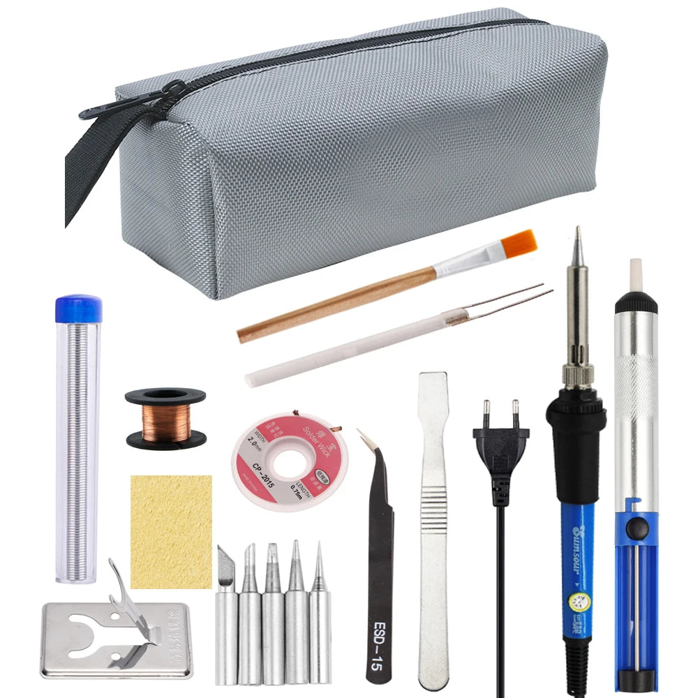 60W/80W Electric Soldering Iron Adjustable Temperature Digital Display Electronic Welding Repair Tools With Solder Tin Iron T