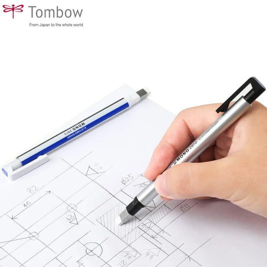 Tombow MONO Zero Eraser Flat / Super Fine Rubber Tip Pen Type Professional High Precision Pencil Eraser For Manga Highlight