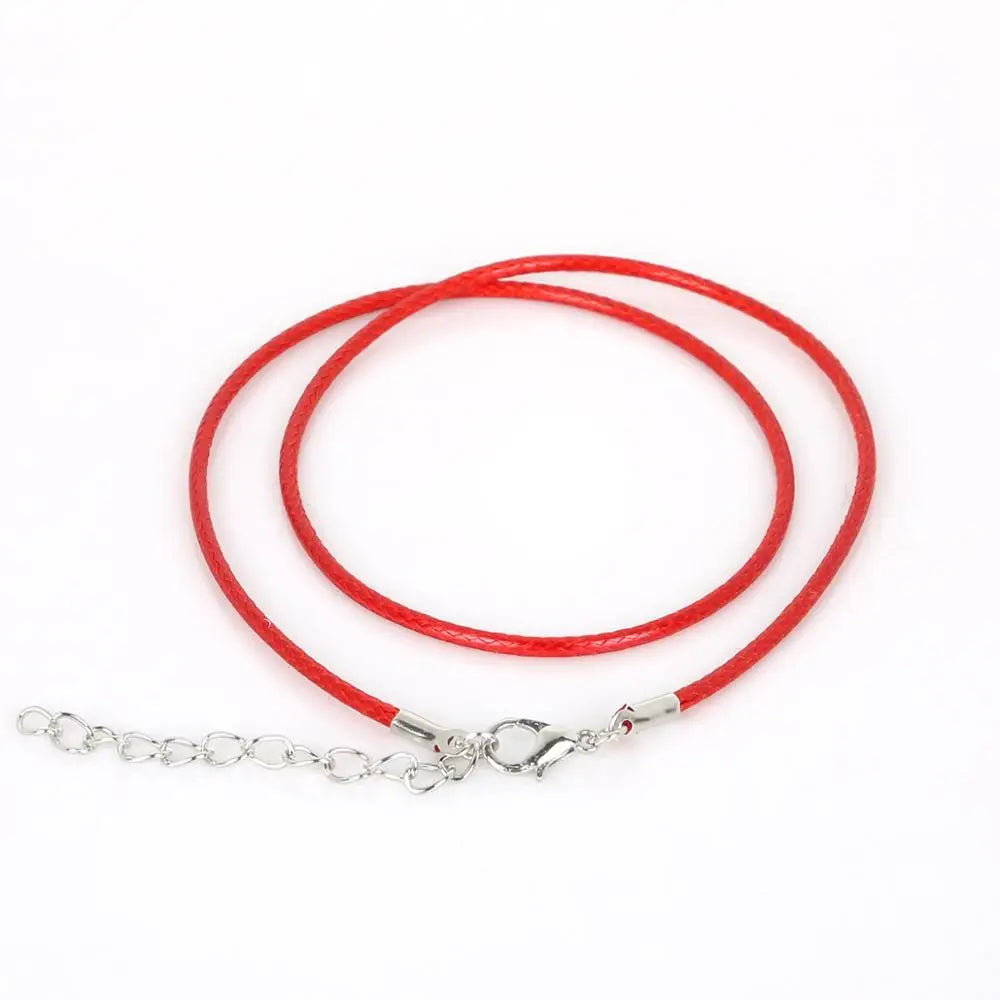 10Pcs/lot 1.5mm 2mm Adjustable Leather Cord Waxed Thread Rope Necklace Extender Chain Lobster Clasp DIY Jewelry Making Findin