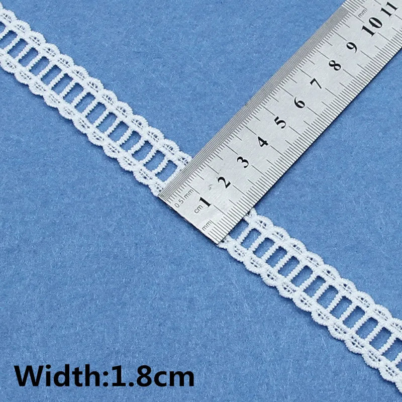 5Yards White Cotton Embroidered Lace Trim Ribbons Fabric DIY Handmade Craft Materials Sewing Clothes Accessories