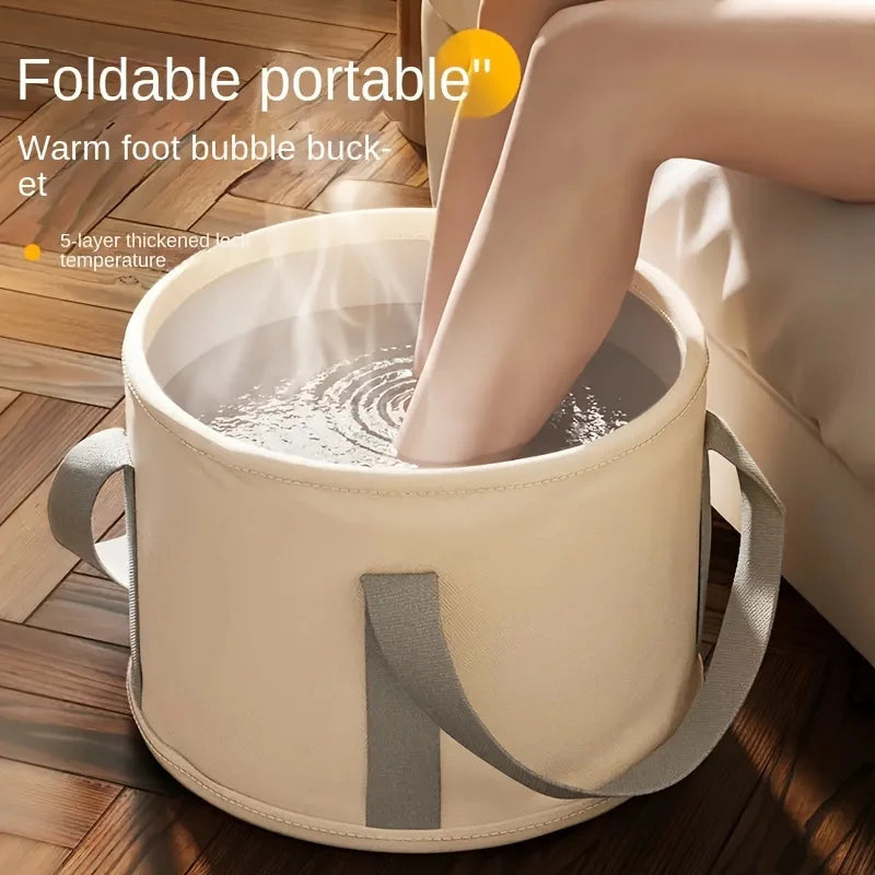 Foldable Portable Folding Foot Soak Bath Tub with Heat Preservation - Multifunctional Deep Basin, Foot Spa Bucket massagem - 