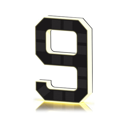 Personalized Solar Powered Address Number Waterproof Modern Address Number for Outside House Light Up Courtyard Hotel Bar - 9